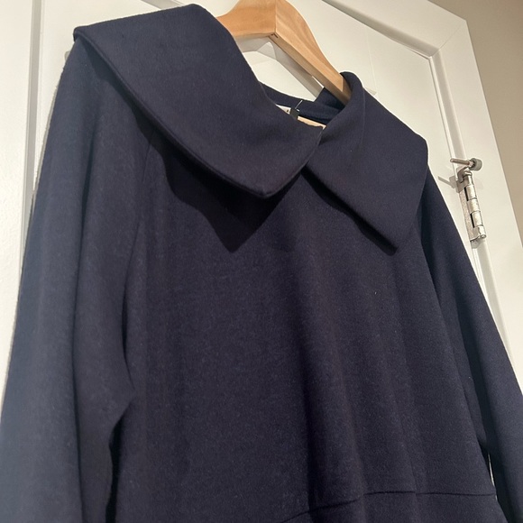 Cabi Round Up Blue Cobalt Wide Collar Pullover Mini Sweater Dress Style 4390 L - Picture 3 of 8